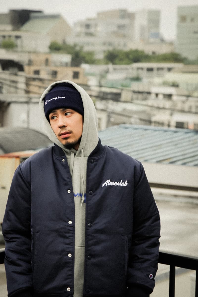 atmos LAB Champion Fall Winter 2018 Collab august 11 2018 drop release lookbook drop release date info hoodie tee shirt hat beanine