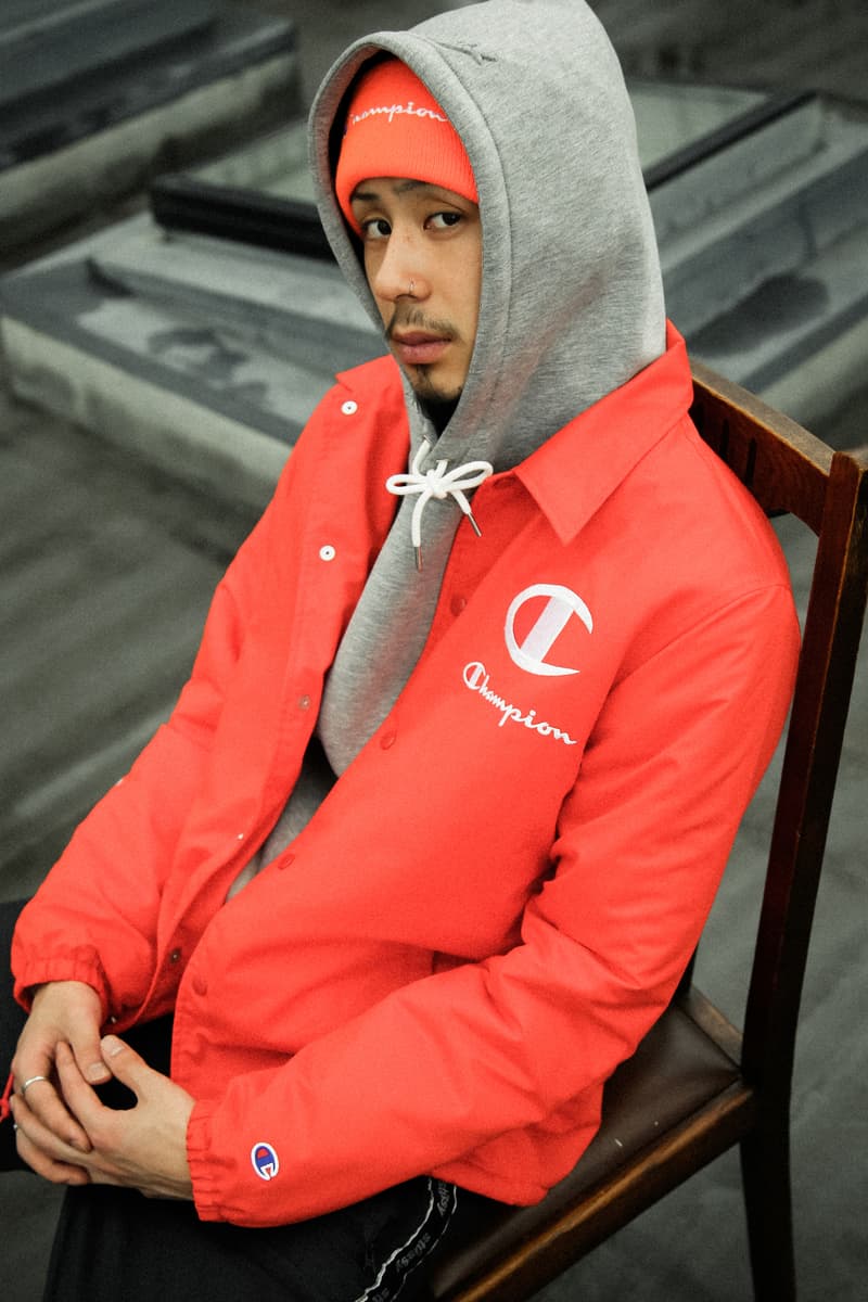 atmos LAB Champion Fall Winter 2018 Collab august 11 2018 drop release lookbook drop release date info hoodie tee shirt hat beanine