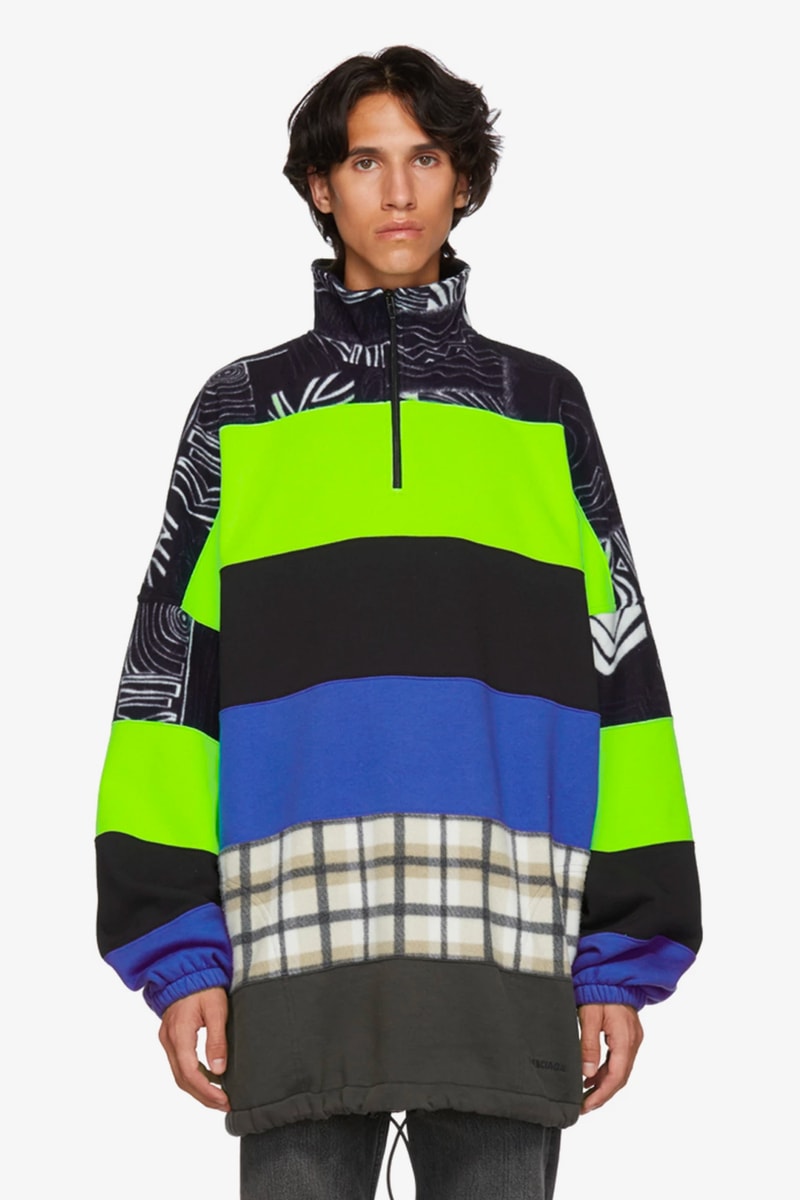 Balenciaga Pre-Fall 2018 Collection Chimney Sweaters multicolor check leaopard tartan demna gvasalia