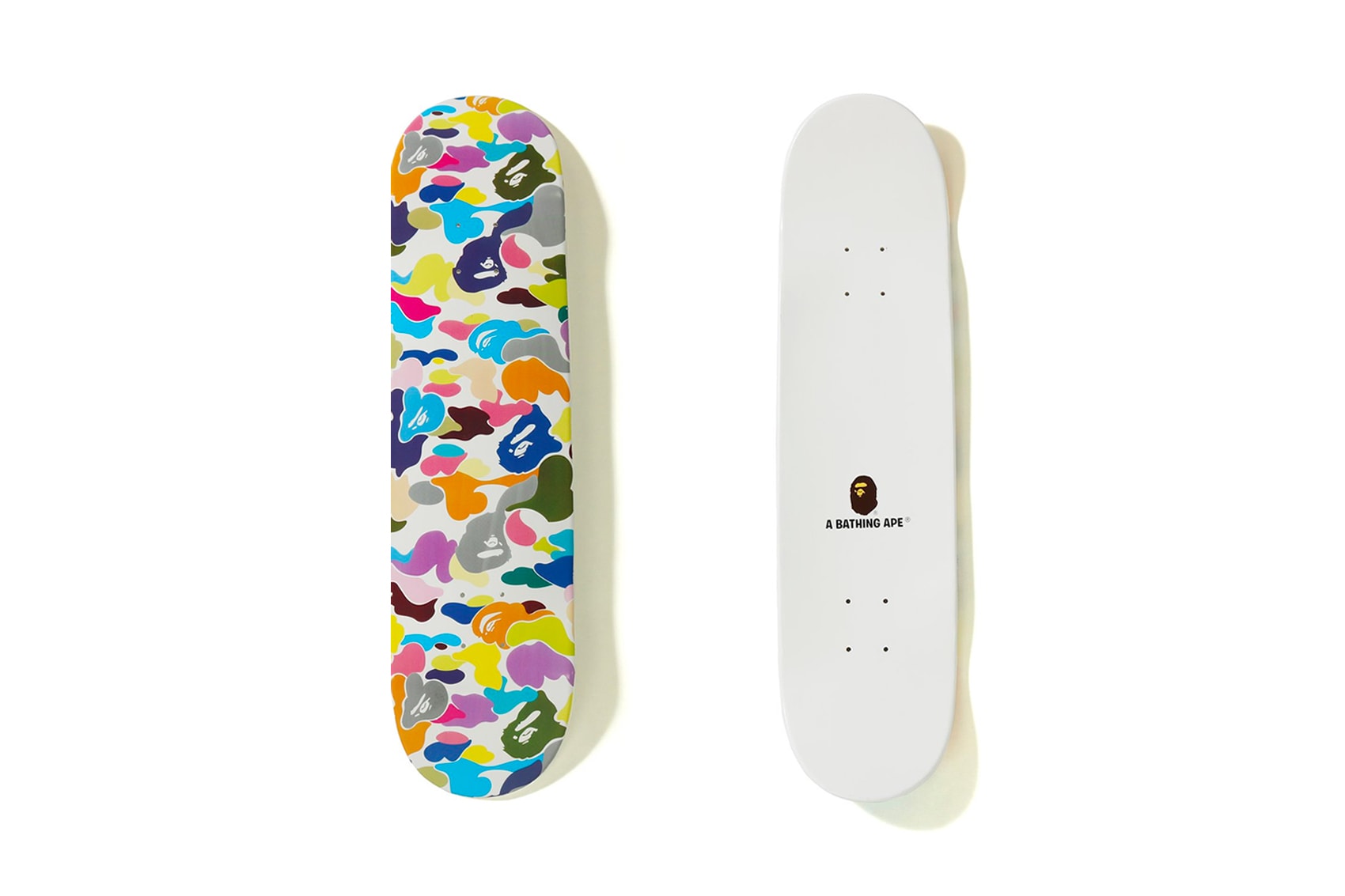 BAPE Multi Color Skate Deck white