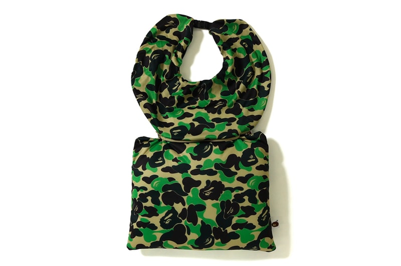 bape a bathing ape 2 way neck pillow green