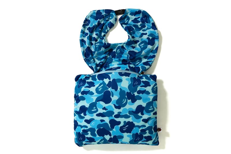 bape a bathing ape 2 way neck pillow blue