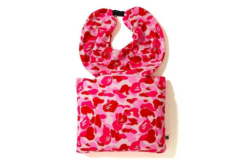 bape a bathing ape 2 way neck pillow pink