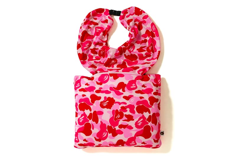 bape a bathing ape 2 way neck pillow pink