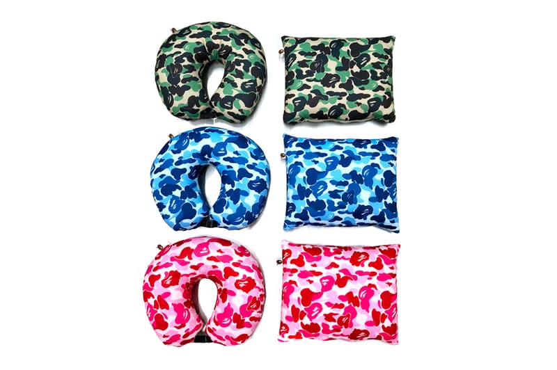 bape a bathing ape 2 way neck pillow green blue pink