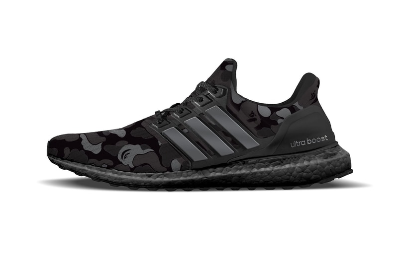 BAPE adidas UltraBOOST Black Camo release info super bowl exclusive sneakers collaborations