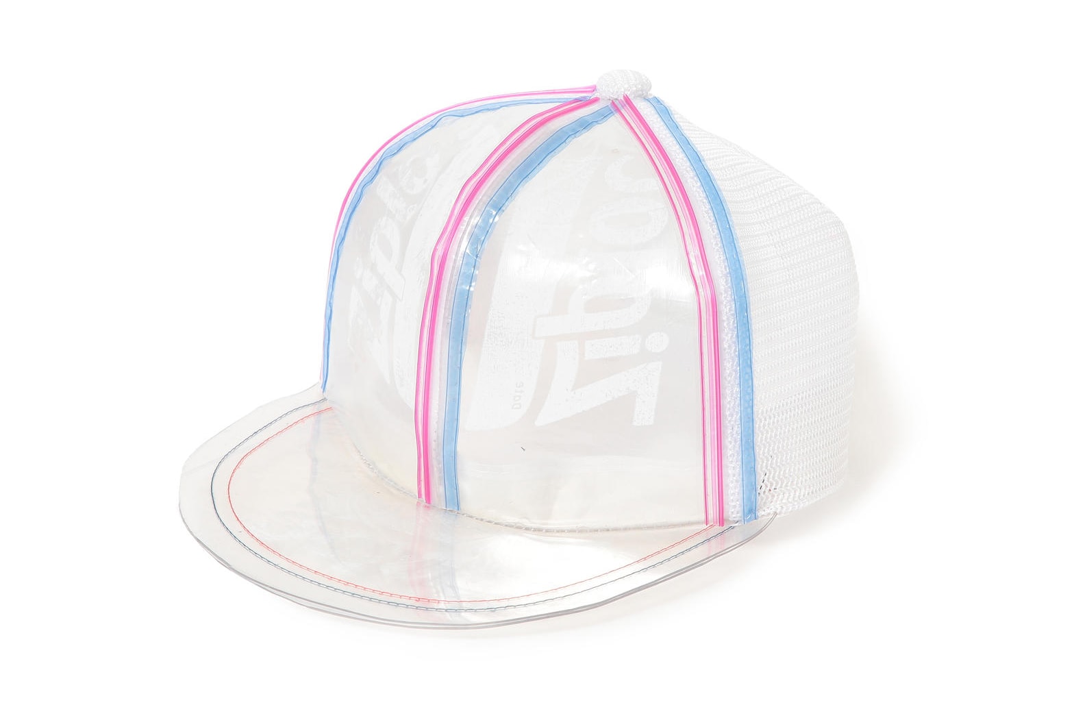 beams couture ray ziploc collaboration bags hats umbrella see through transparent plastic cap hat flatbrim