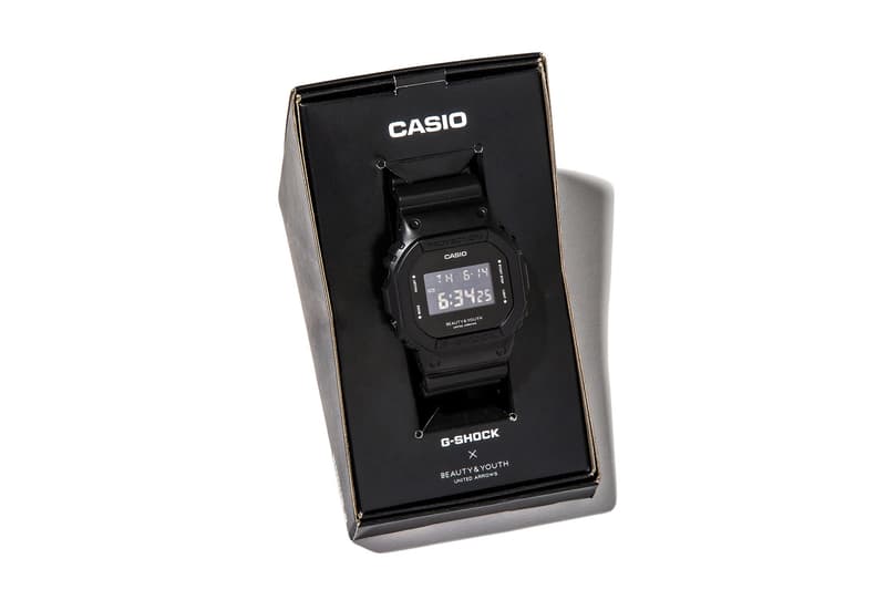 BEAUTY & YOUTH United arrows g shock dw 5600 silhouette model colorway exclusive collaboration drop august 24 2018 sepetember 7 pre order exclusive black grey watch lookbook remake