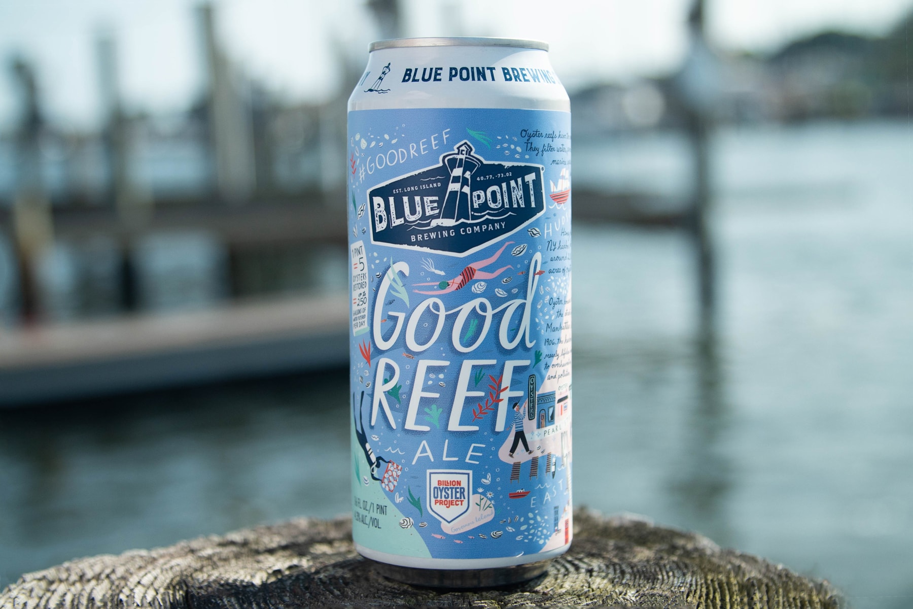 Blue Point Brewing Company Presents Good Reef Ale color water oysters drinking new york long island hops wheat oats Willamette Saaz Amarillo Cascade