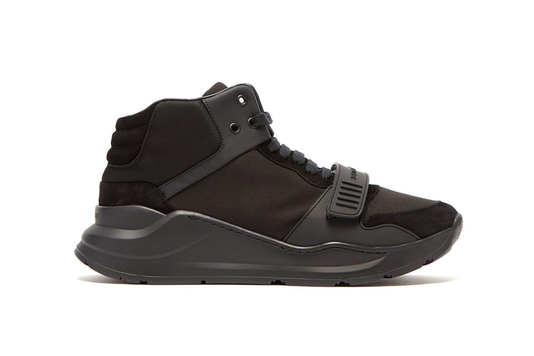 Burberry’s FW18 High-Top Trainers Take on a Slick “Triple Black” Color Scheme