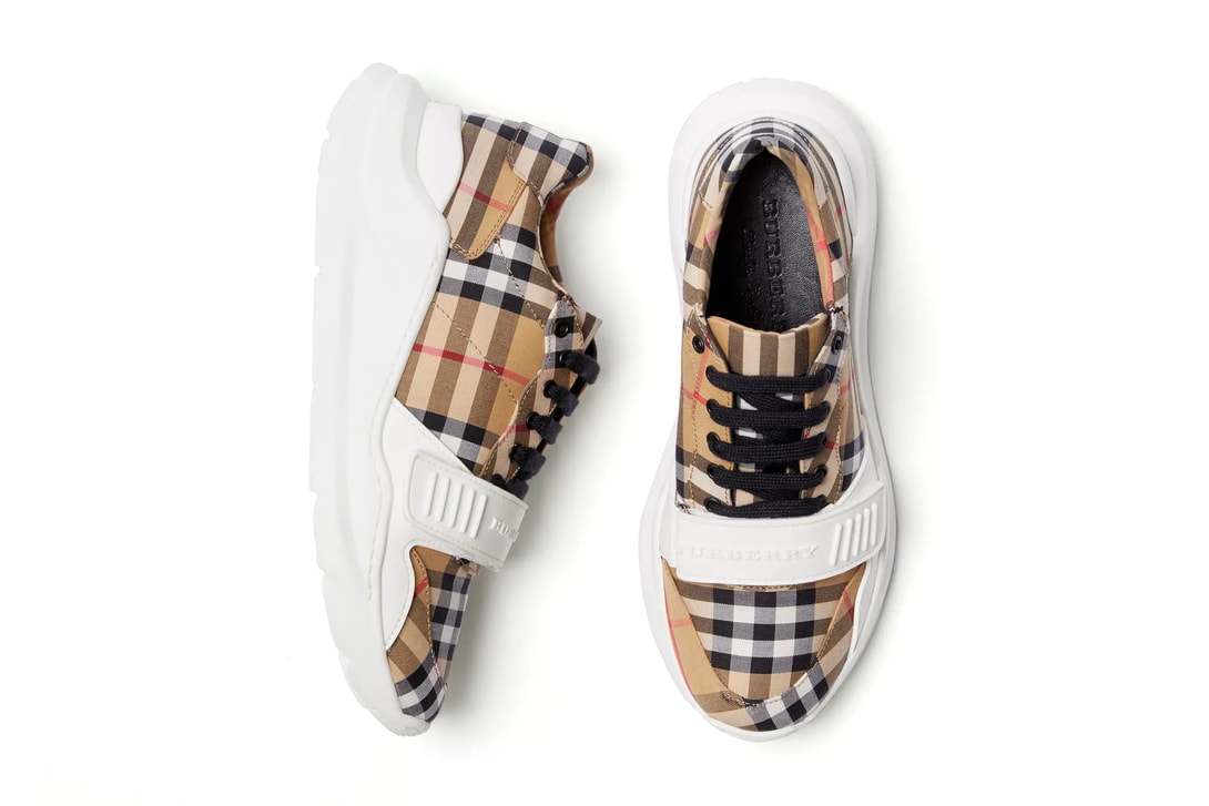 Burberry Vintage Check Cotton Sneakers white release price purchase online white footwear kicks