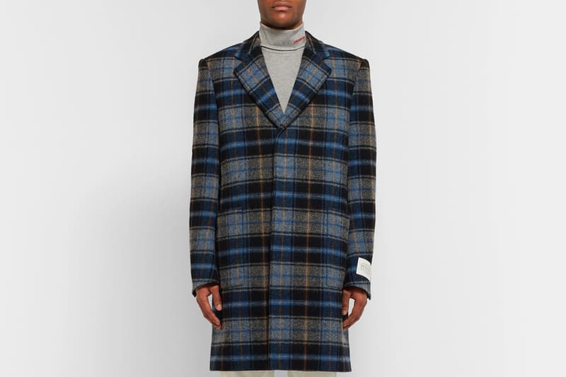 CALVIN KLEIN 205W39NYC Checked Wool Overcoat | Hypebeast
