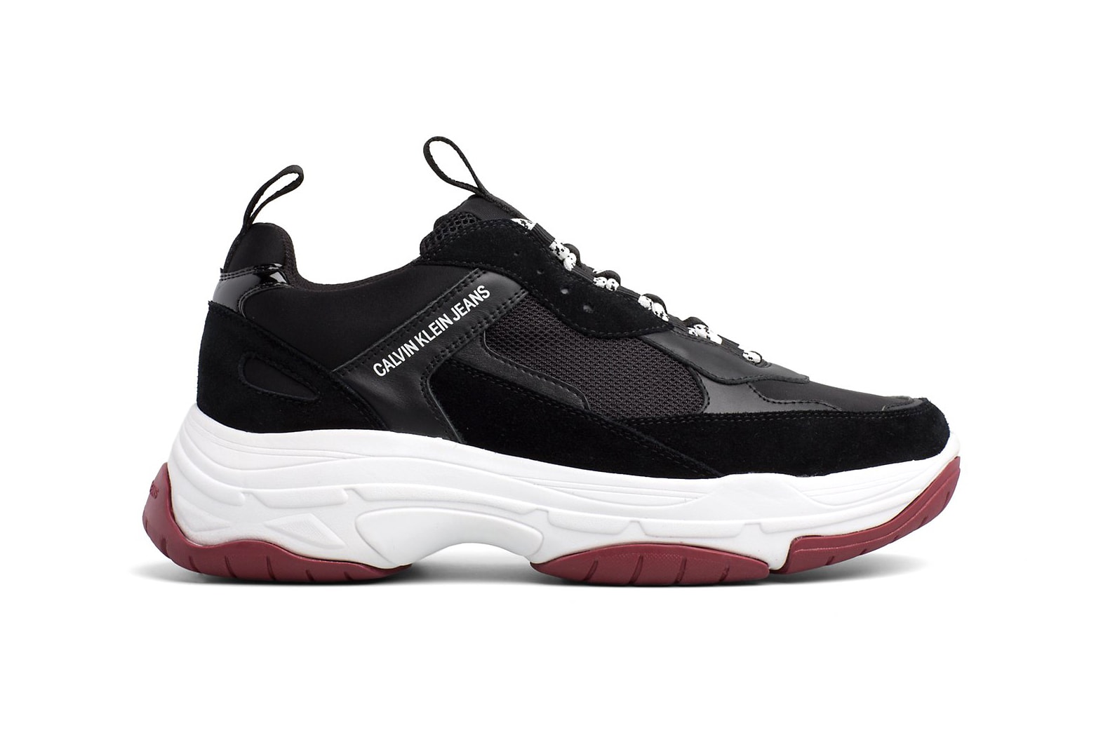 calvin klein jeans marvin chunky runner sneaker dad shoe white black tan beige suede leather 139 usd drop release available sell sale purchase buy cop raf simons