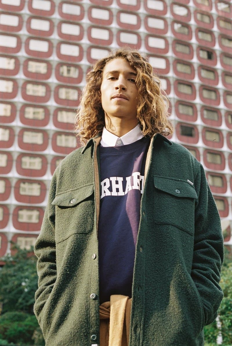 Carharrtt WIP Fall Winter 2018 Lookbook Collection outerwear puffer jacket hoodie shirt sweater knit jumper