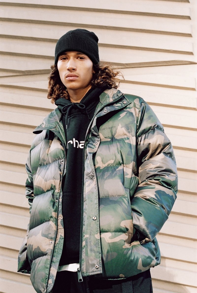 Carharrtt WIP Fall Winter 2018 Lookbook Collection outerwear puffer jacket hoodie shirt sweater knit jumper