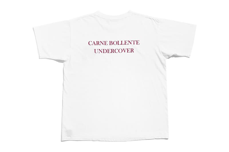 Undercover carne bollente collaboration collection sweater shirt tee tshirt hoodie coaches jacket branding embroidery paris japan madstore drop release date info august 25 2018 purchase sell sale green black white beige