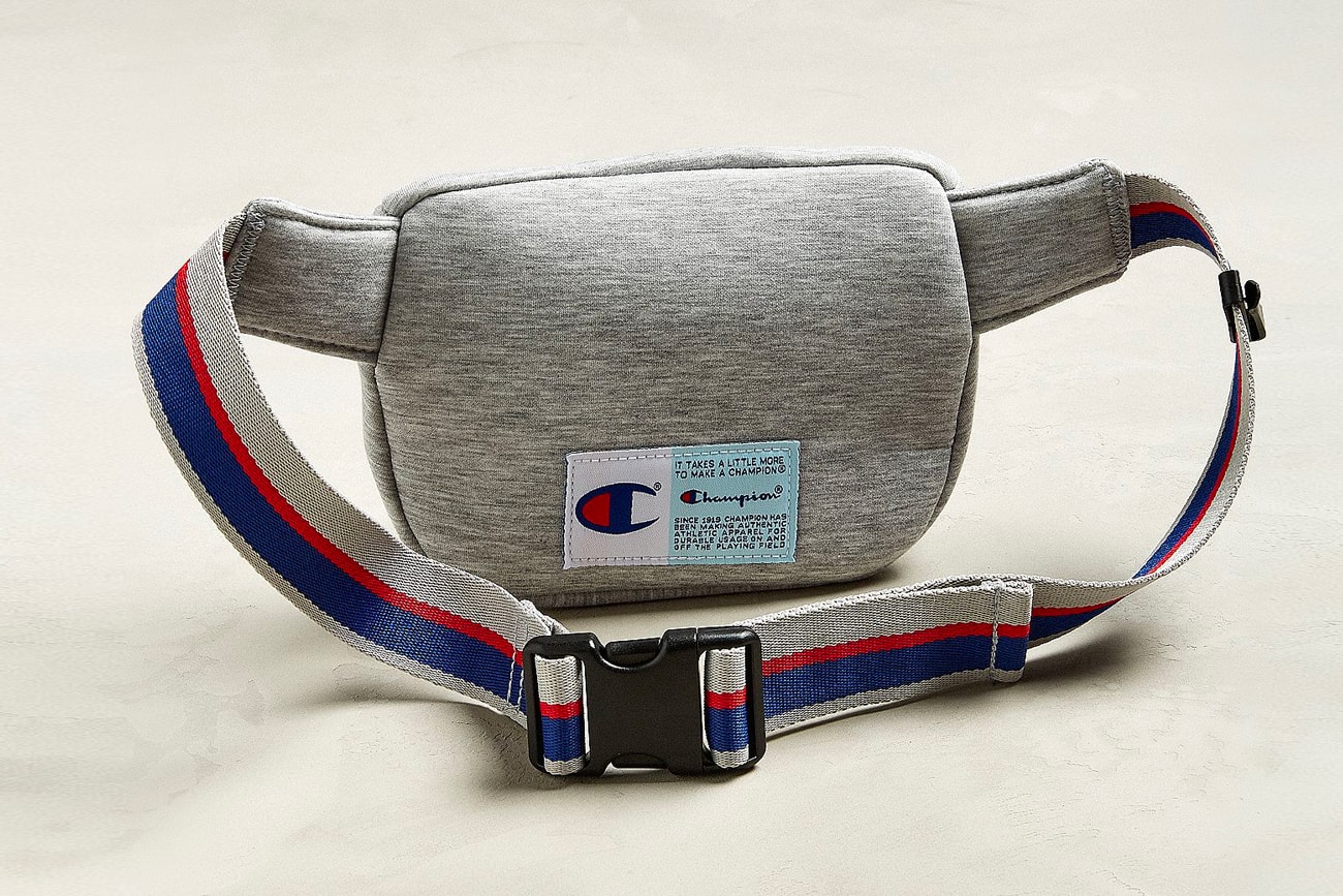 champion fanny pack side bags heather grey