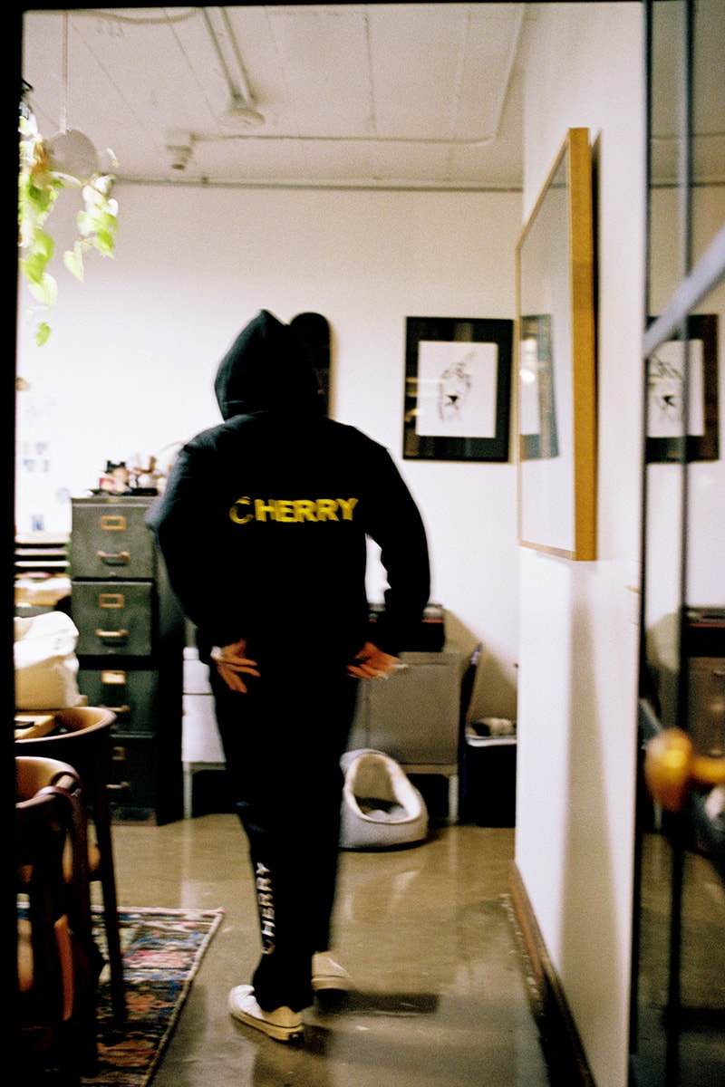 Cherry Los Angeles Dr. Woo Capsule release info hoodies T-shirts pants bags accessories black white
