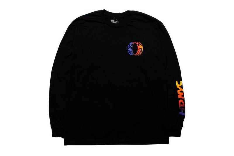 cny nyc peter sutherland maia ruth lee Domicile Tokyo new york tee shirt infinity winter ender collaboration exclusive black white dvd logo hd branding graphic rainbow print long sleeve