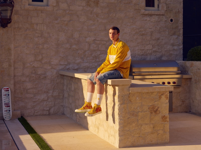 Coca Cola x KITH Summer 2018 Capsule Collection Ronnie Fieg Yellow Rugby Shirt Converse Chuck Taylors