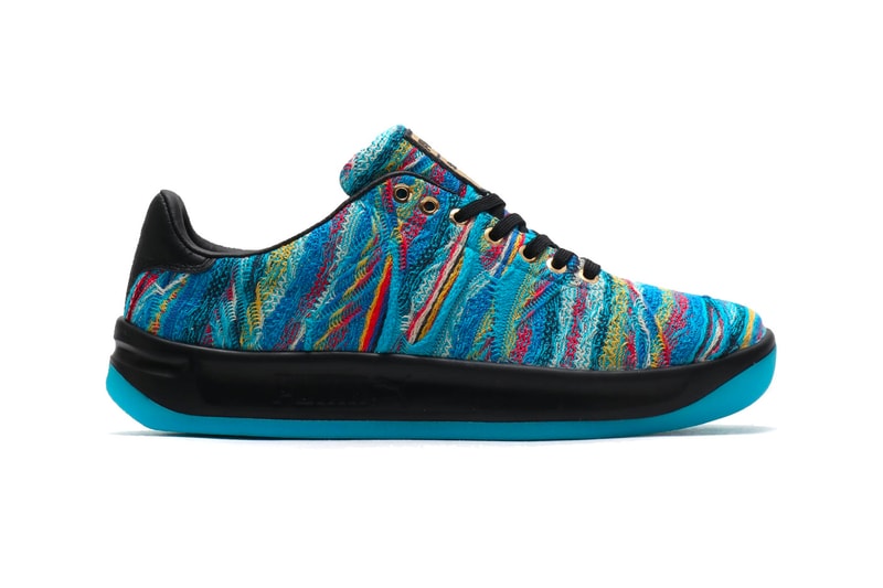 COOGI x PUMA California Sneaker Leadcat Slide blue atoll multi knit release collaboration sneaker price purchase available now buy online