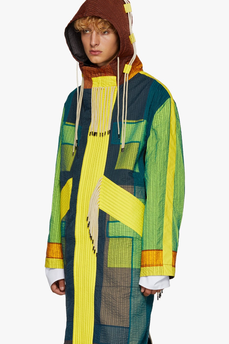 Craig Green Yellow Tent Parka Fall Winter 2018 cotton color blocked coat ssense buy purchase sale collection layer Double-Layer Organza Patchwork Parka