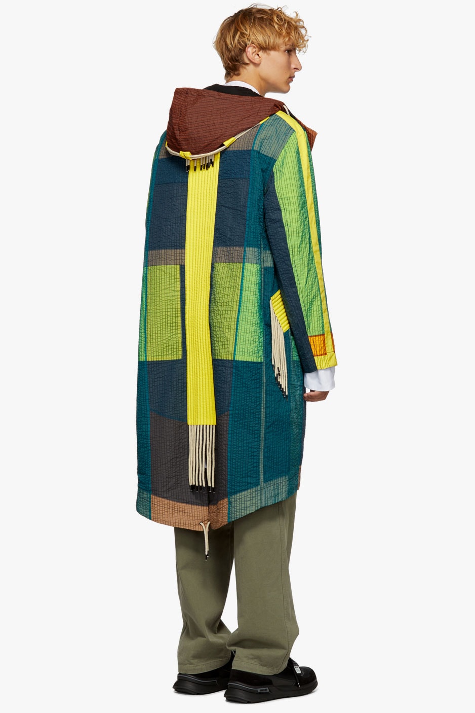 Craig Green Yellow Tent Parka Fall Winter 2018 cotton color blocked coat ssense buy purchase sale collection layer Double-Layer Organza Patchwork Parka
