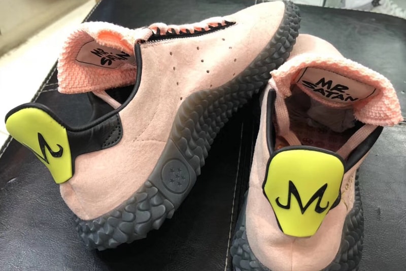 dragon ball z adidas originals kamanda majin buu collaboration release date october back heel yellow m logo mr satan tongue tag