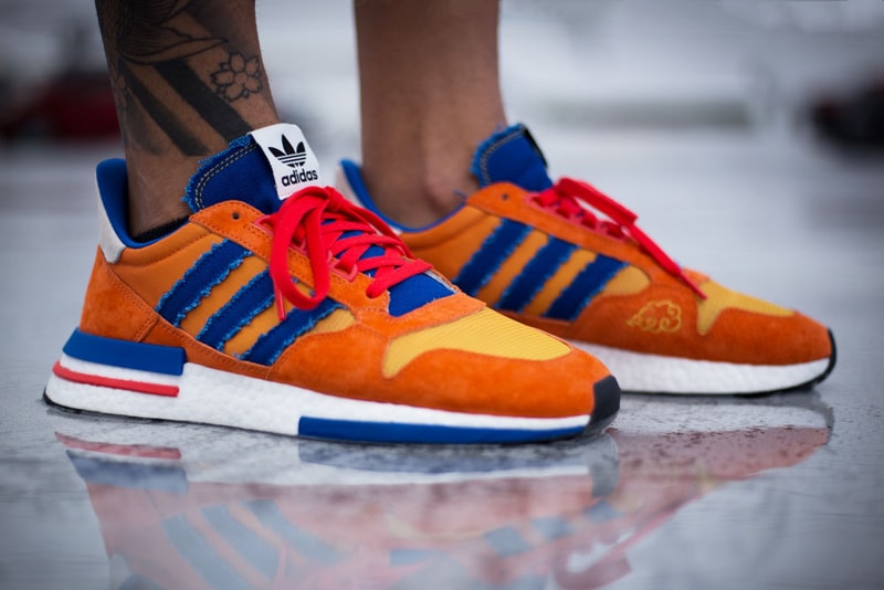 An On Foot Look At The Dragon Ball Z X Adidas Zx500 Rm Goku Sneakers Cartel