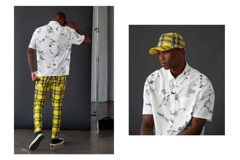 Elwood Clothing Yellow Summer Collection capsule t-shirt pants overalls camo woodland tartan punk workwear military