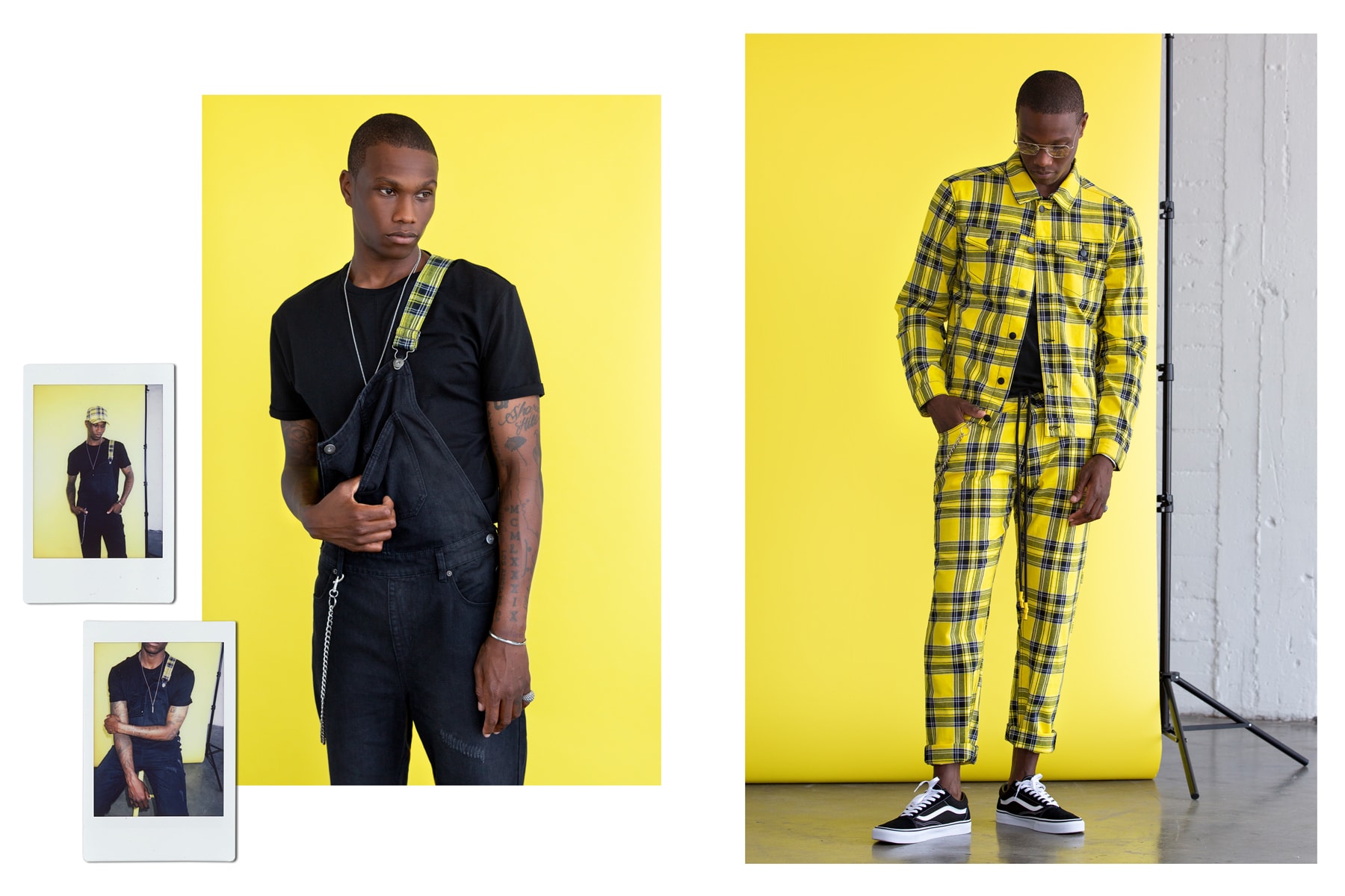Elwood Clothing Yellow Summer Collection capsule t-shirt pants overalls camo woodland tartan punk workwear military
