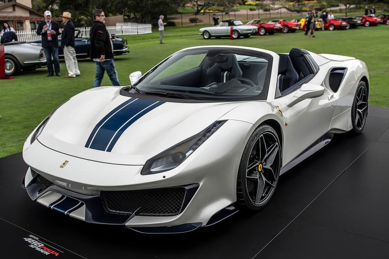 ferrari 488 pista spider pebble beach Concours d'Elegance car show drop top sports super convertible