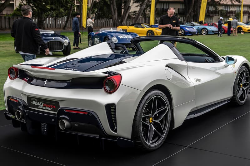 ferrari 488 pista spider pebble beach Concours d'Elegance car show drop top sports super convertible