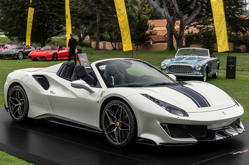 ferrari 488 pista spider pebble beach Concours d'Elegance car show drop top sports super convertible