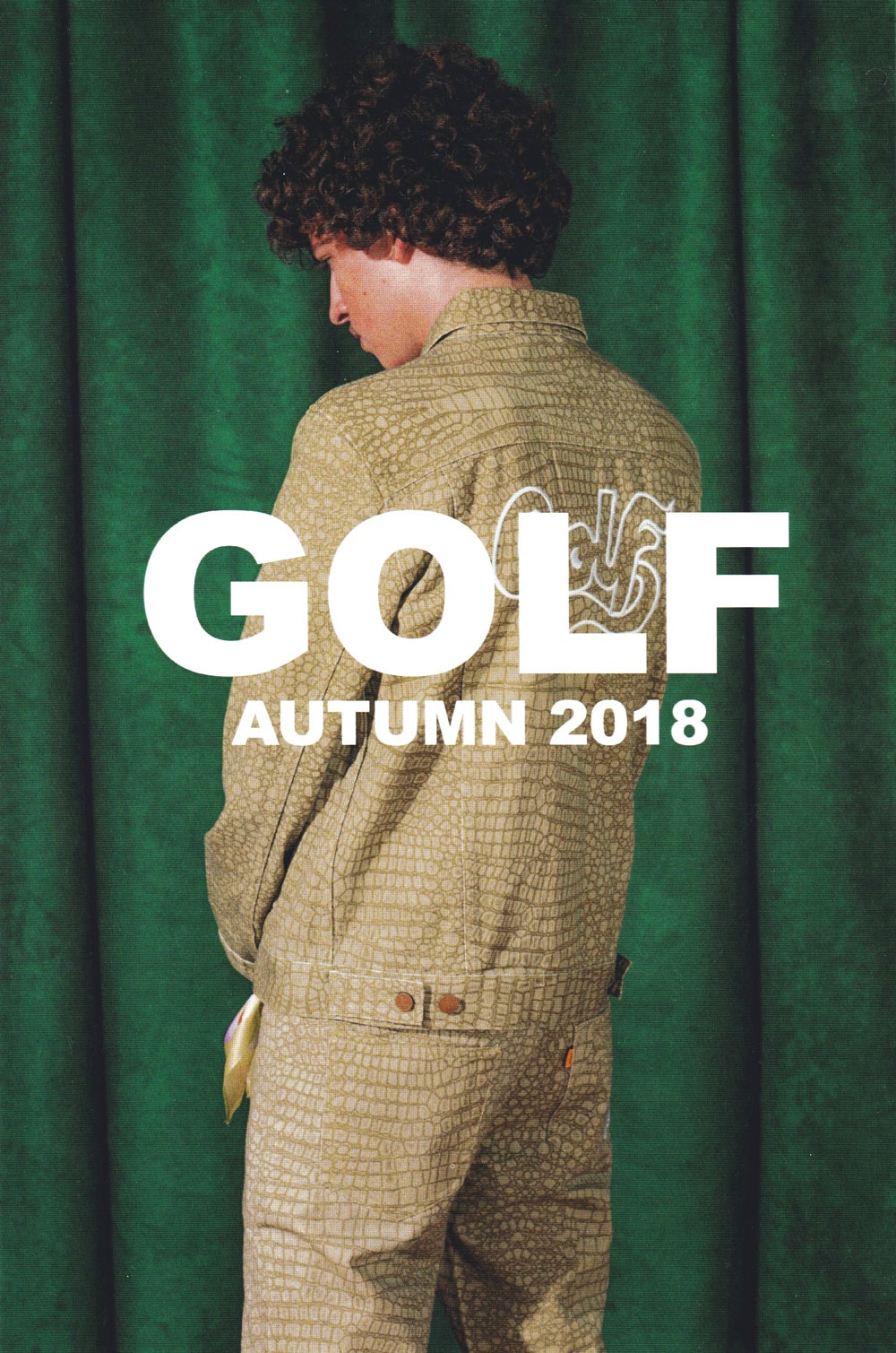 golf wang fall 2018 lookbook collection snakeskin trucker jacket pants print drawstring beige