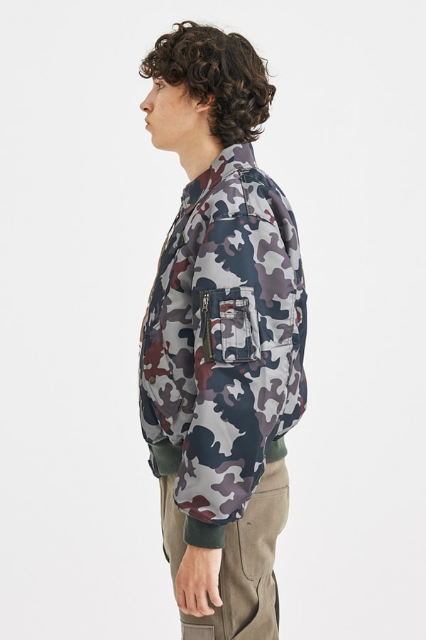 Gosha Rubchinskiy Fall Winter 2018 Split Camo MA-1 Bomber release info jackets military