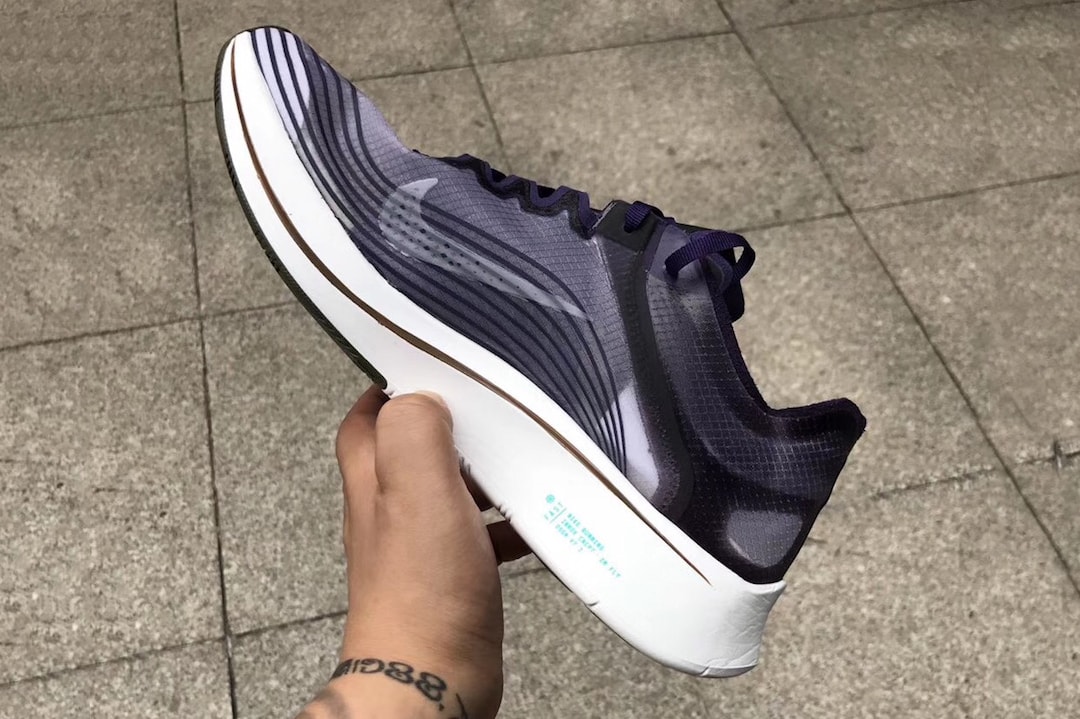 GYAKUSOU Nike Zoom Fly SP Closer Look Royal Blue Purple White Bones sneaker release date info leak jun takahashi