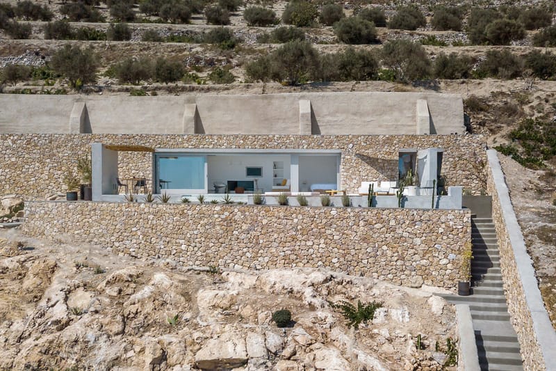 Kapsimalis Architects Carves Summer Retreat Into Santorini Mountainside