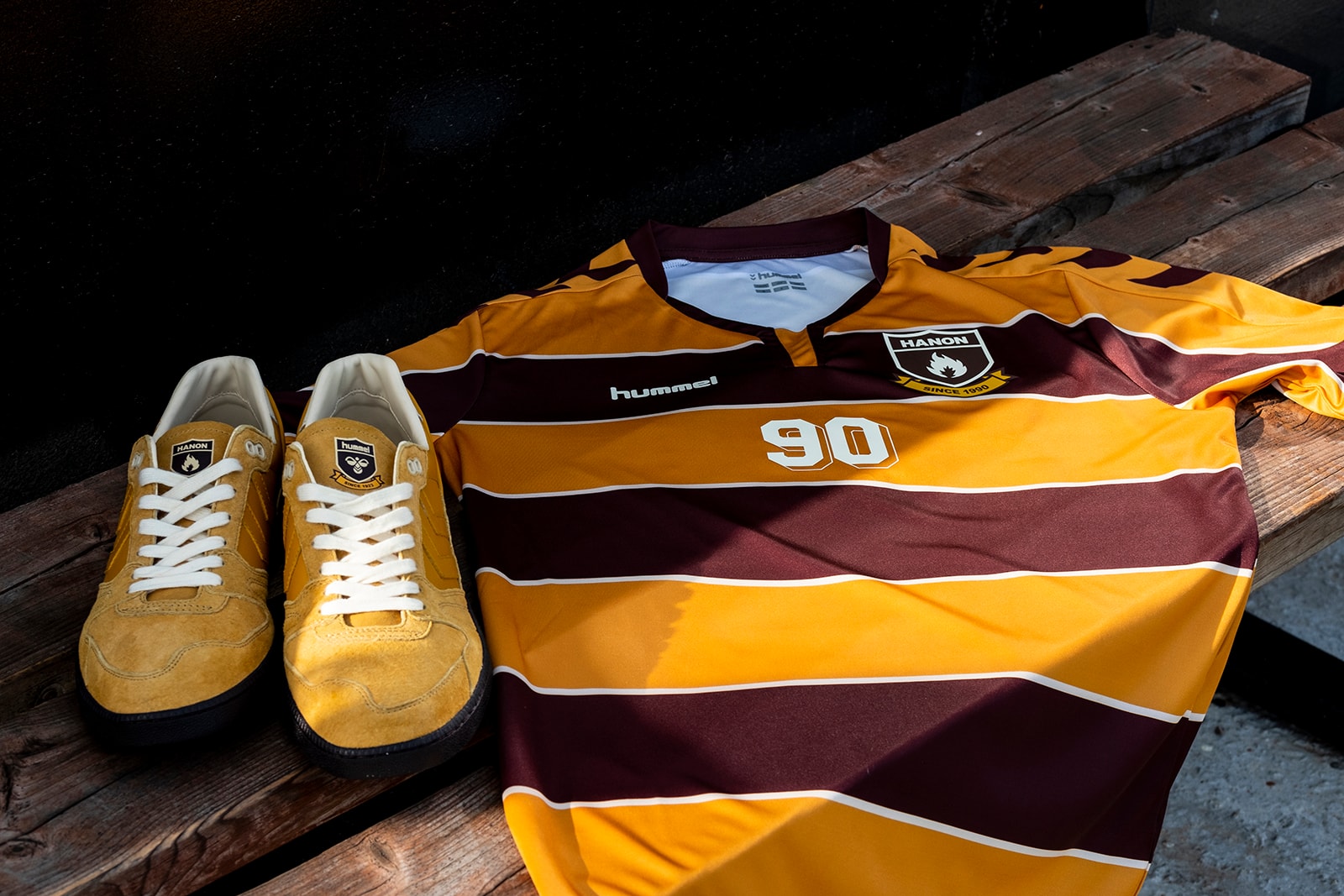 hummel x HANON "Standing Only" Marathona OG HB Team Super Trimm Rothes FC Forres Mechanics Huntly 2018 Collection Collaboration Collab Cop Purchase Buy Kicks Sneakers Trainers Shoes Jerseys Shirts