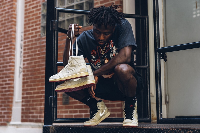nigel sylvester air jordan 1 hi og nrg 2018 september bmx footwear jordan brand frank cooker bike white red black 3m reflective mini swoosh distress distressed
