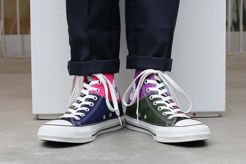 JAM HOME MADE Converse Chuck Taylor Birthstone collaboration all star japan 100 high top color patchwork exclusive october 2018 release date buy purchase sale sell drop info on foot