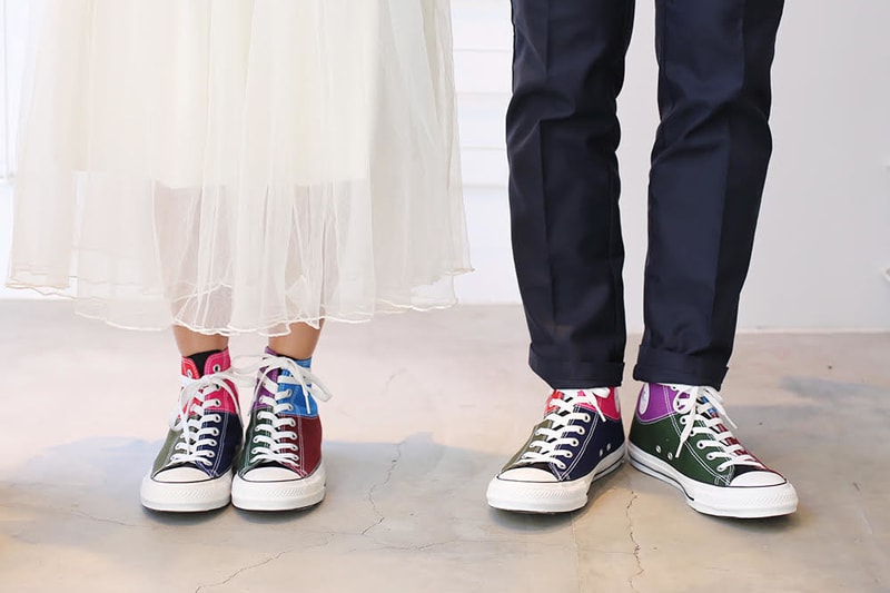 JAM HOME MADE Converse Chuck Taylor Birthstone collaboration all star japan 100 high top color patchwork exclusive october 2018 release date buy purchase sale sell drop info on foot