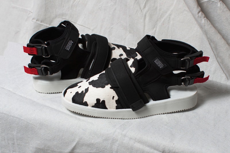 John Elliott Suicoke fall winter 2018 sandal collaboration pony hair custom collection cow black white pattern nubuck august 15 2018 Cypress
