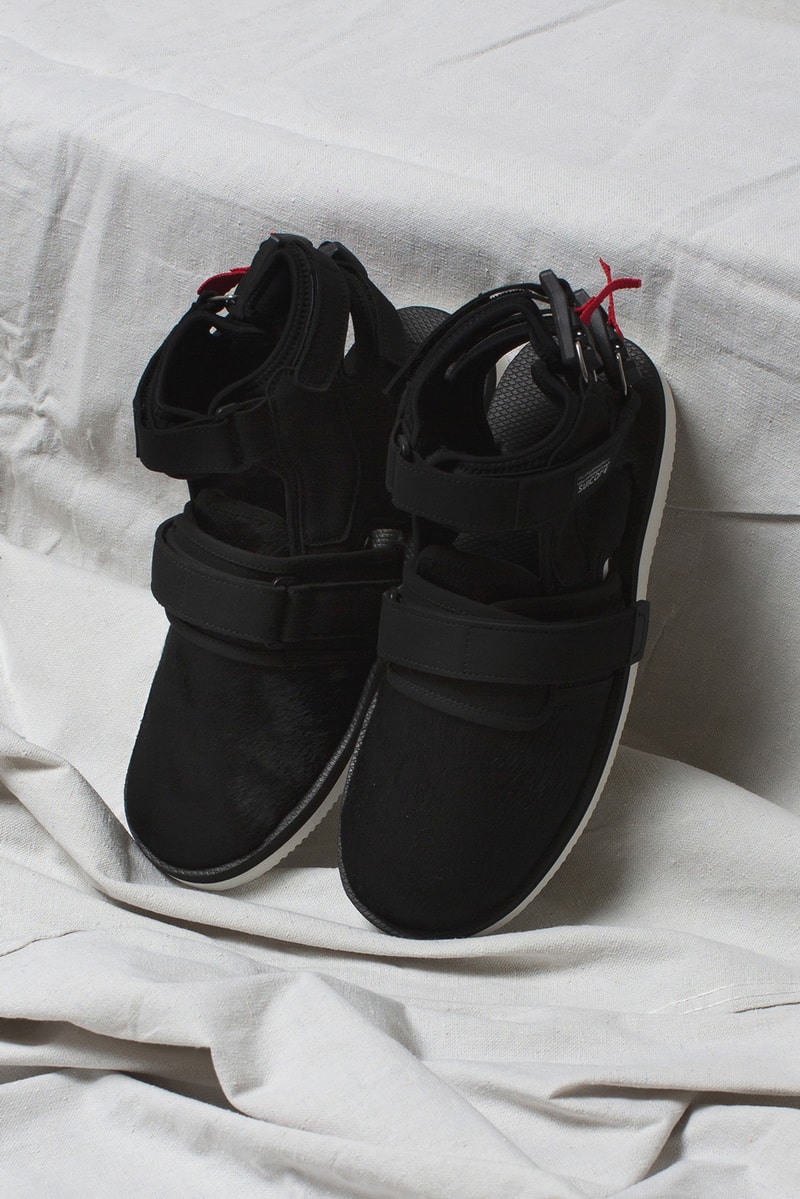 John Elliott Suicoke fall winter 2018 sandal collaboration pony hair custom collection cow black white pattern nubuck august 15 2018 Cypress