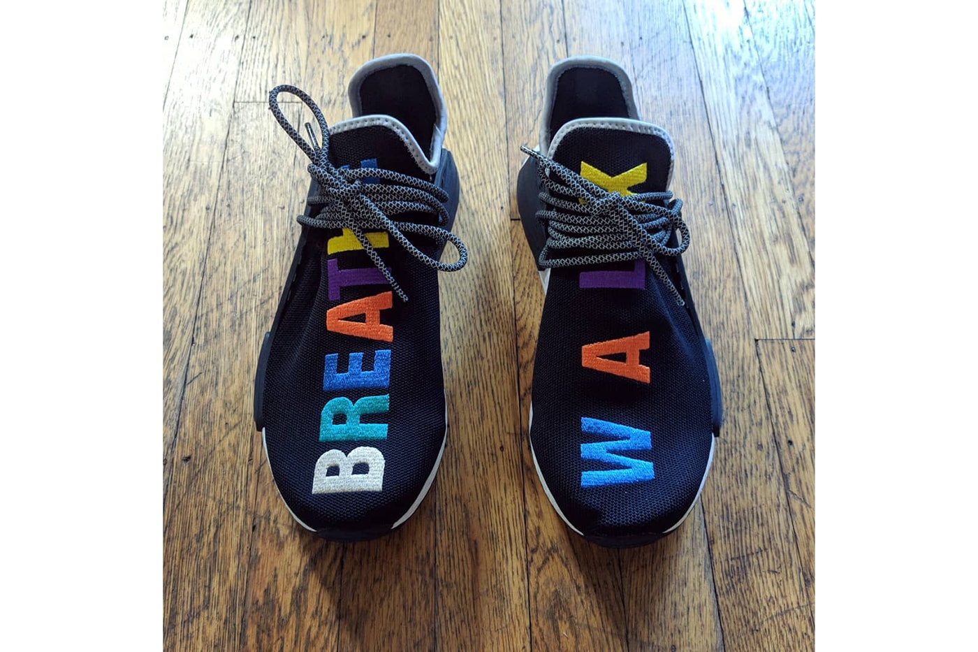 Jon Wexler Pharrell Williams adidas NMD Hu Trail friends and family exclusive sneaker black multicolor