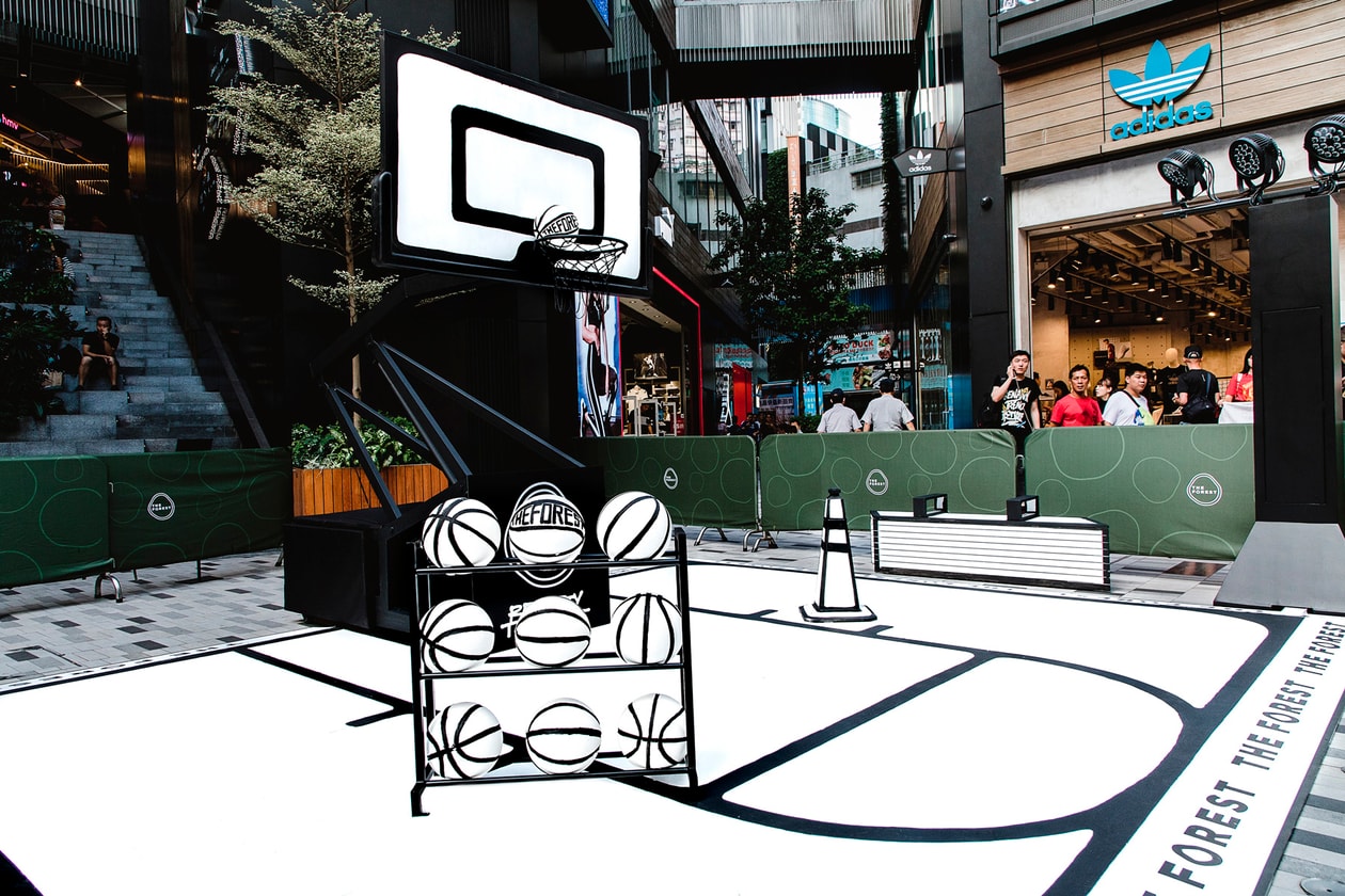 Joshua Vides Artist art Streewear Hustle interview reality to idea the forest hong kong china basketball court sneaker nike air force 1 jordan lebron james black and white outline cones cone mong kok