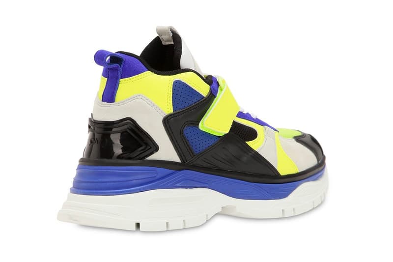 JUUN.J Chunky Leather Strap Trainer black yellow blue white release info