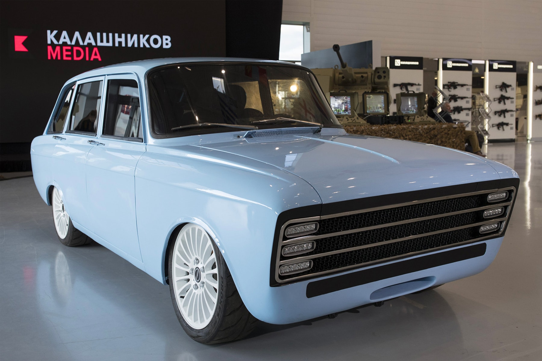 Kalashnikov Electric Supercar CV-1 Prototype Russian Blue IZh 2125 kombi concept vehicles