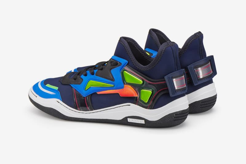 Lanvin Diving sneaker Dark Blue white Light Grey neoprene mid top new colorways pre order release date price info sneakers footwear trainer luxury