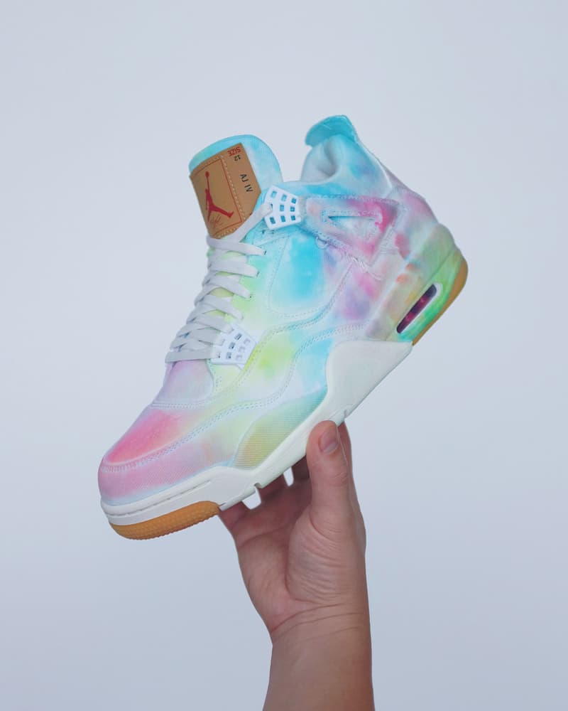 Larry Luk Vintage Tie Dye Levi's x Air Jordan 4 | Hypebeast